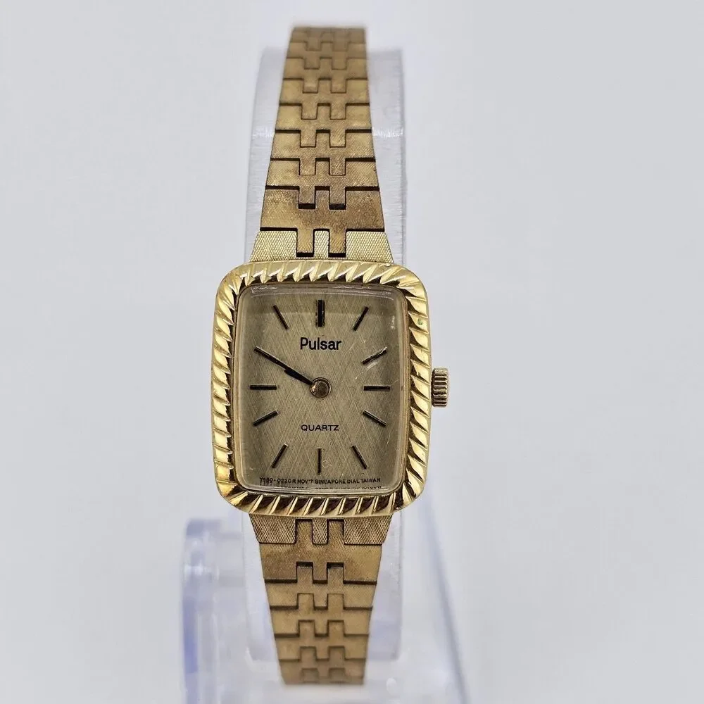 VTG Pulsar Watch Women 19MM Gold‎ Tone Dial Gold Bracelet 6.5